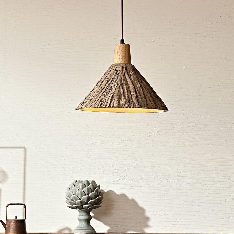 侘寂风微水泥造型单个长线餐厅吊灯中古复古吧台卧室床头衣帽间灯