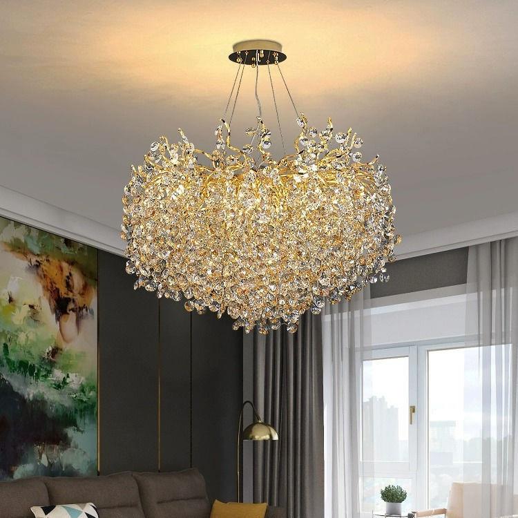 新款轻奢客厅k9水晶灯豪华法式餐厅书房卧室加厚铝材枝形吊灯