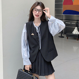 26年春款马甲衬衫百褶裙三件套2C289-A73-P225-K315，女装套装/套裙，2C289