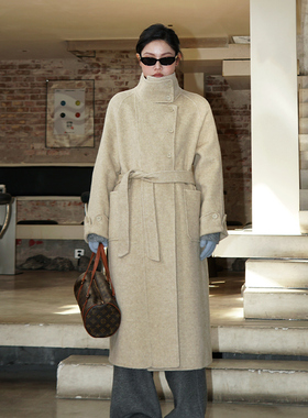 zopiclone 年末推荐！100%澳洲超细羊毛斜襟立领插肩袖羊毛大衣