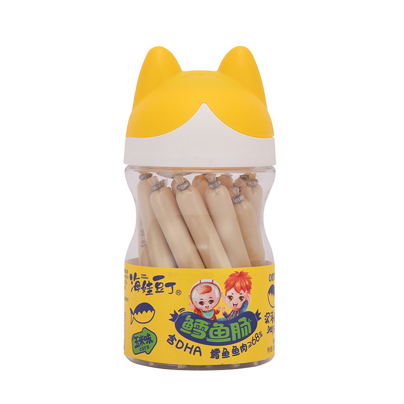 海娃豆丁 鳕鱼肠儿童零食原味芝士虾味即食早餐休闲食品罐装