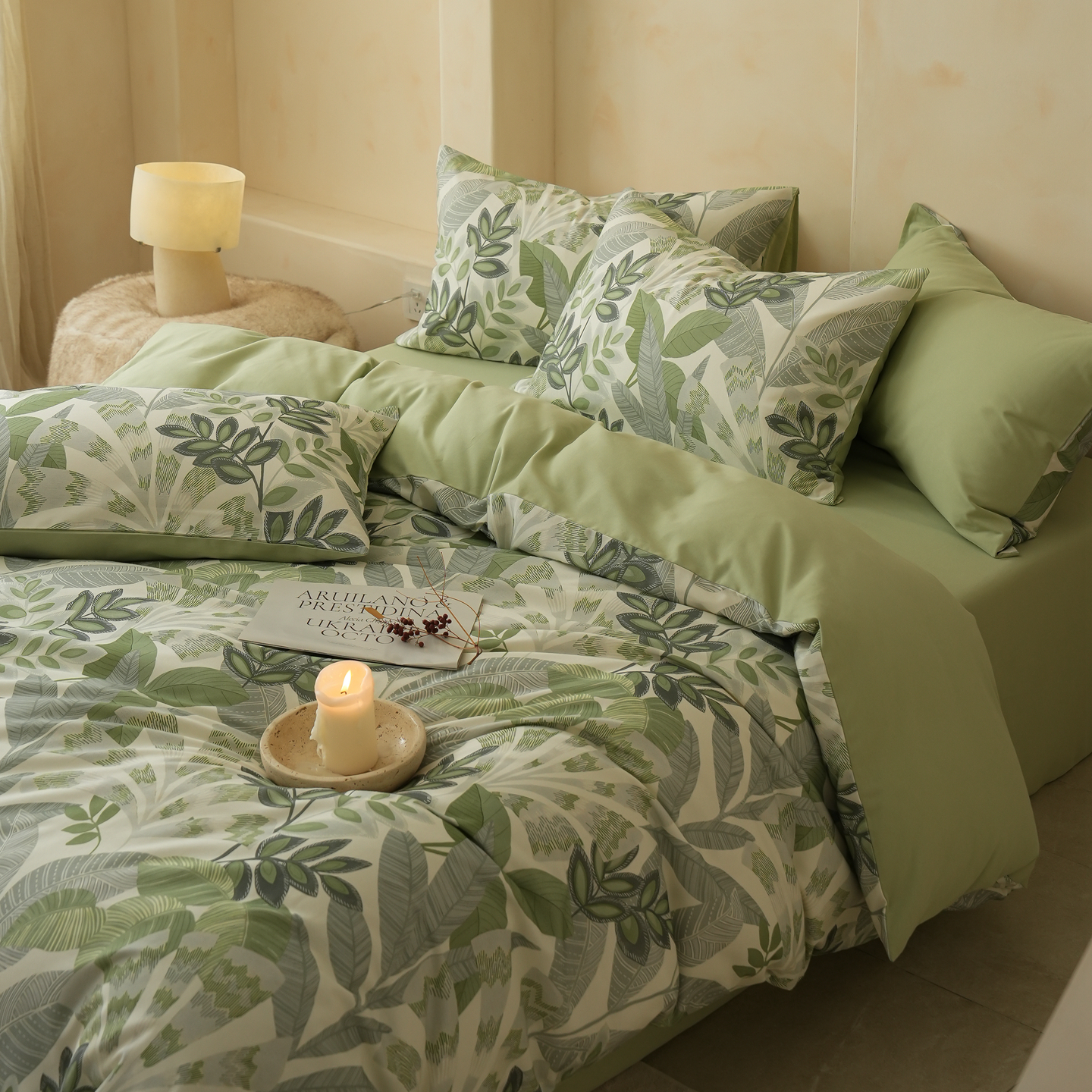 ELEVISS全棉印花磨毛保暖四件套