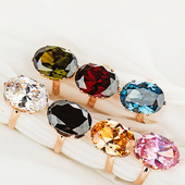 水晶开口戒指日韩国气质简约个性 饰品 潮情侣闺蜜戒指指环对戒女款