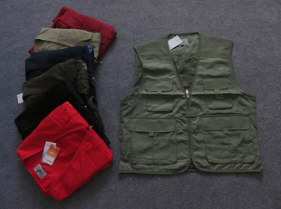 外贸户外春秋钓鱼马甲男款多口袋摄影新闻记者采访工作摄像剧组