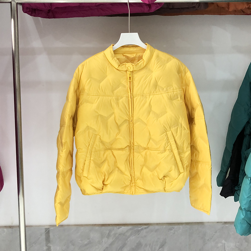 2025年秋冬新款时尚轻薄保暖立领小个子宽松百搭90白鸭绒羽绒服女