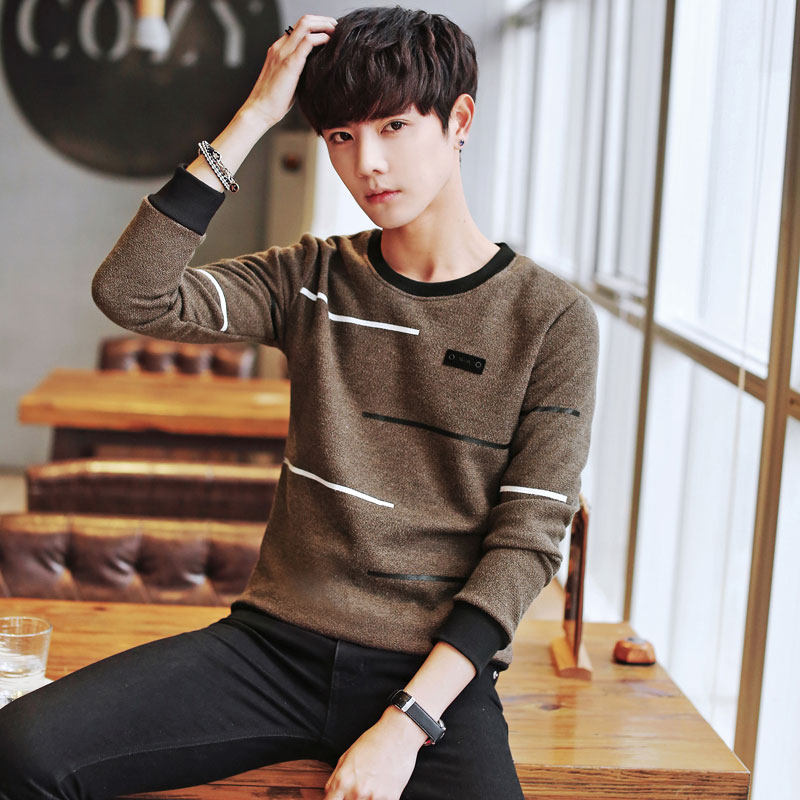 秋裝男士長袖t恤男 圓領衛衣韓版衣服打底衫青年上衣服潮2018男裝在類目 男裝, T恤中 - 來自Buy2taobao.com提供專業的淘寶代購服務