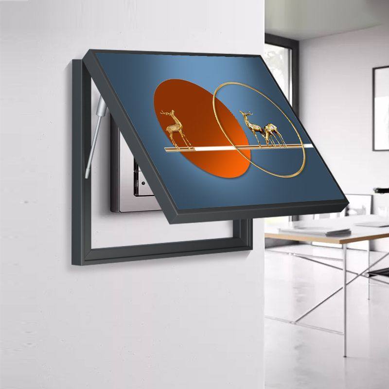 配电箱装饰画北欧圆形几何电表箱画 开关总闸遮挡背景墙壁画