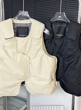 范丞丞Travis秋冬魔术贴拼接交叉口设计马甲男女机能嘻哈高街坎肩