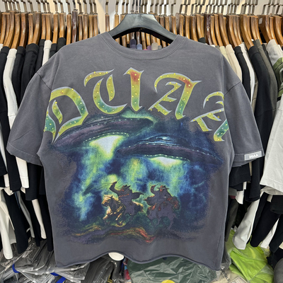 美式做旧毛边破洞烫钻短袖T恤夏