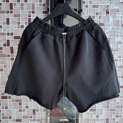 美式做旧重磅抽绳男女短裤