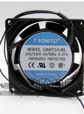 正品 TRONITO G8025A2BL 220/240V 50/60Hz 0.07A 8025 铝机风扇