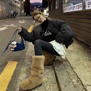 韩国东大门2025冬新款短款羽绒服女波点加厚保暖外套俏皮可爱外套