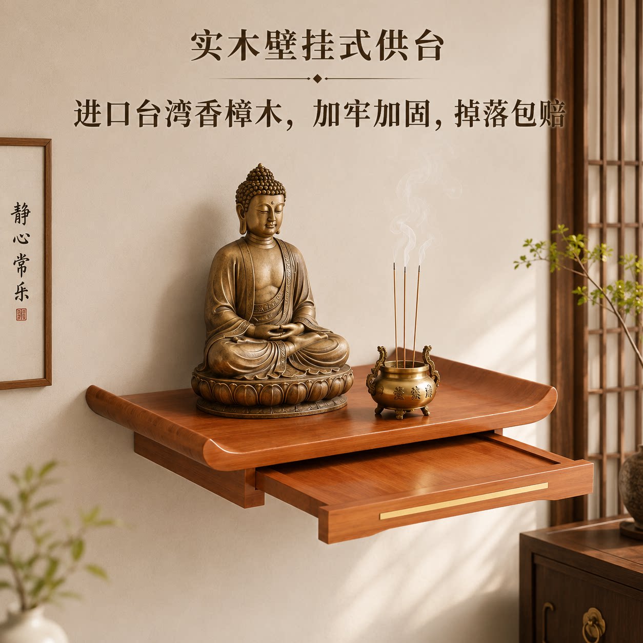 佛龛观音菩萨佛像供台家用神龛供奉台壁挂式财神爷供桌神台架子