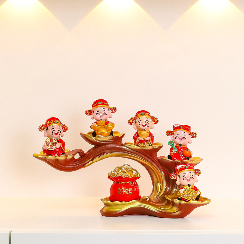 蕊杰树脂装饰卡通财神爷小摆件