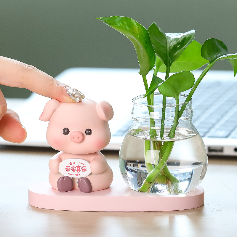 莫生气摆件创意水培水养植物器皿办公桌玄关客厅家居红酒柜装饰品