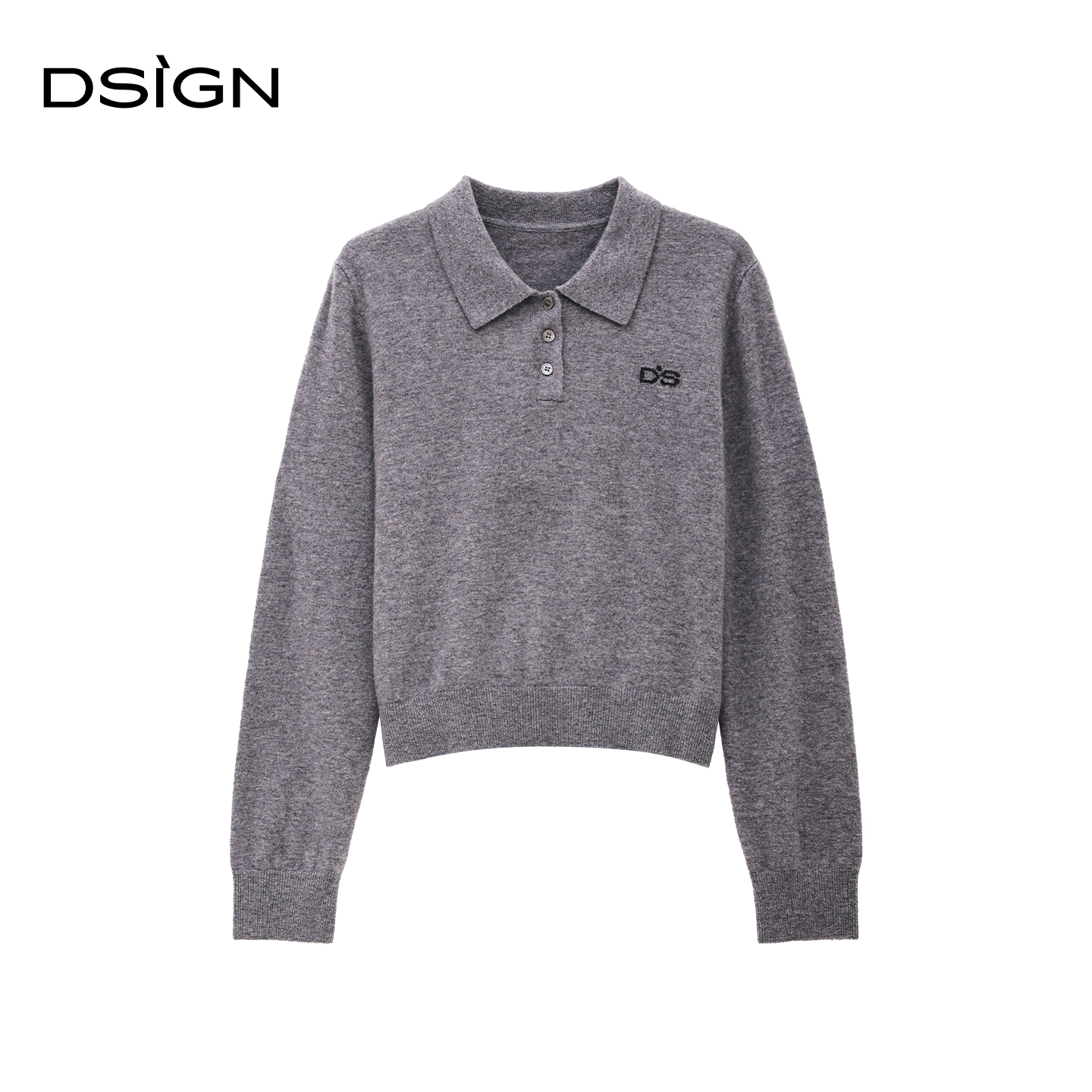 时尚设计感翻领针织衫女