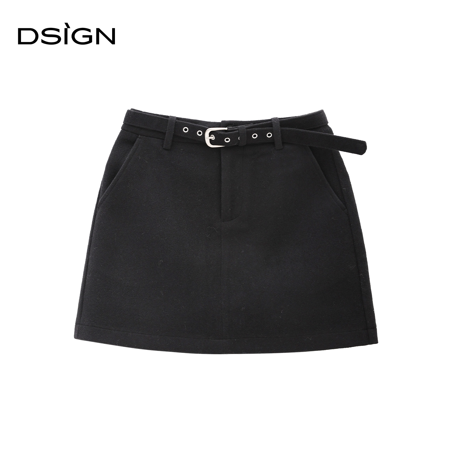 时尚设计感毛呢半身裙女