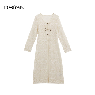 新款 商场同款 女2025夏季 盘扣镂空针织开衫 气质连衣裙 D.SIGN新中式