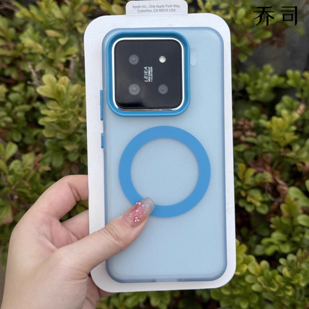 强磁吸充电果冻蓝色适用小米15手机壳14ultra红米K70亚克力note14磨砂13pro+透明Turbo3硬壳civi4撞色MagSafe