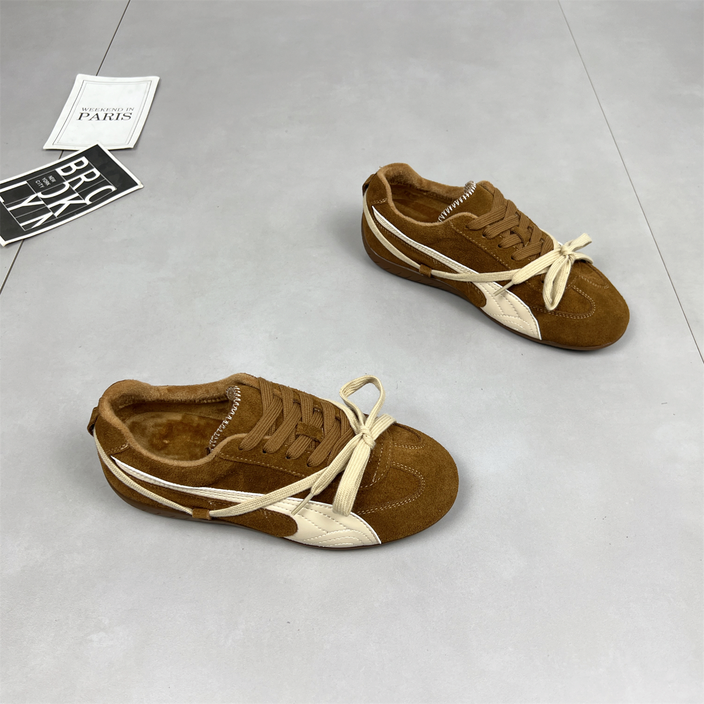 真皮复古加绒德训鞋2025秋冬新款