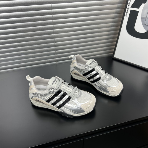 真皮显脚小~网面厚底德训鞋女