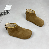 女5cm2025冬季 新款 韩版 牛反绒加绒高帮鞋 百搭防滑马丁靴保暖棉鞋