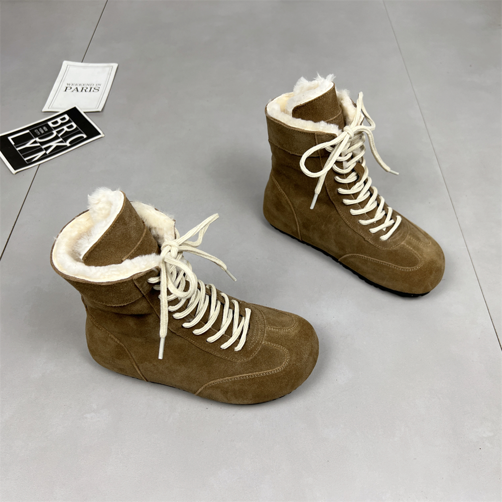 SKOERS牛皮羊毛雪地靴女2025冬季