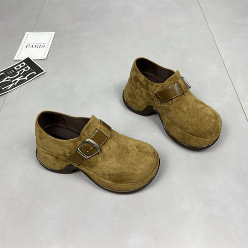 绒面6.5cm内增高女款勃肯鞋