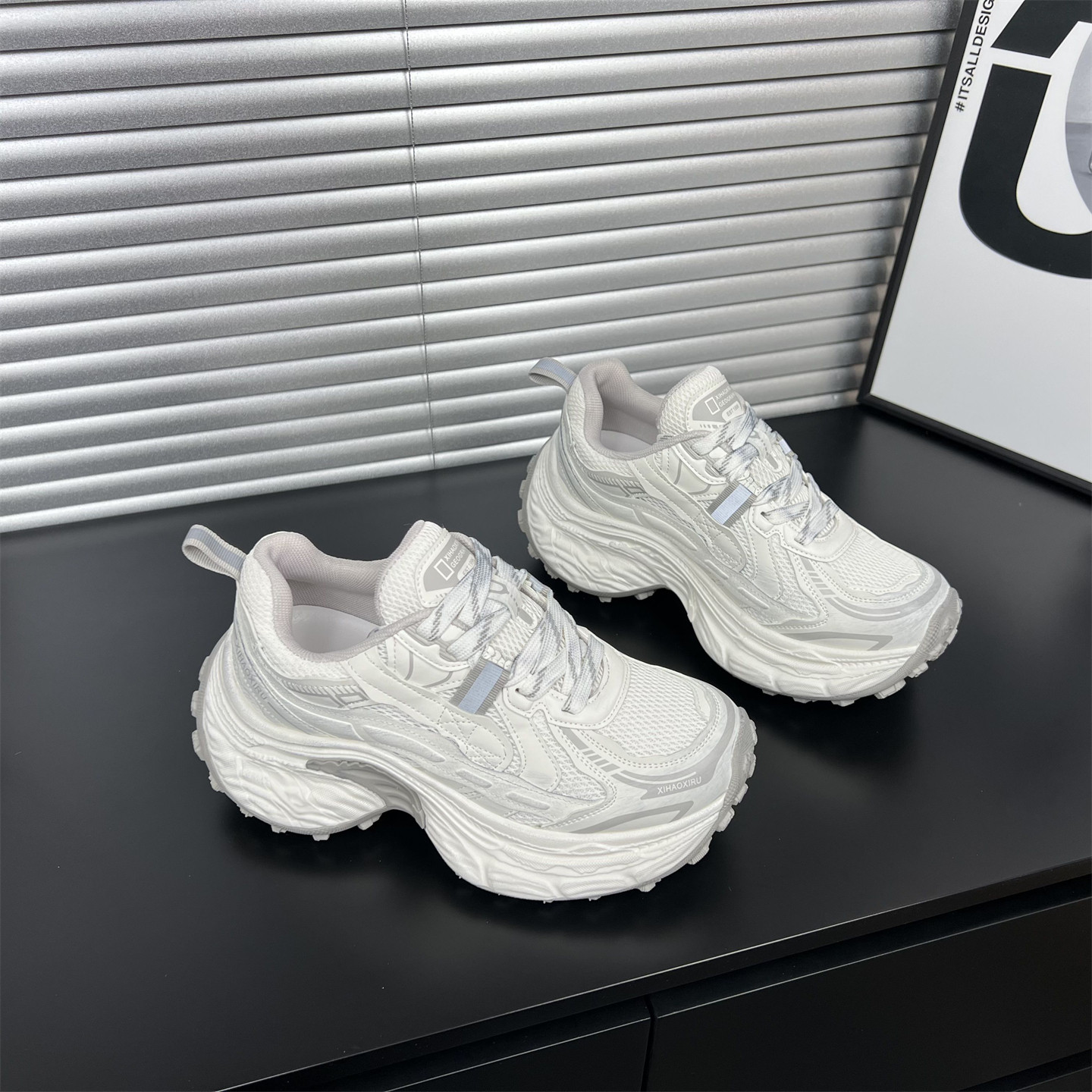 真皮擦色透气厚底老爹鞋女2026春季新款6.5cm增高软底休闲运动鞋,女鞋,老爹鞋,淘宝优惠券,粉丝福利购,淘宝优惠卷