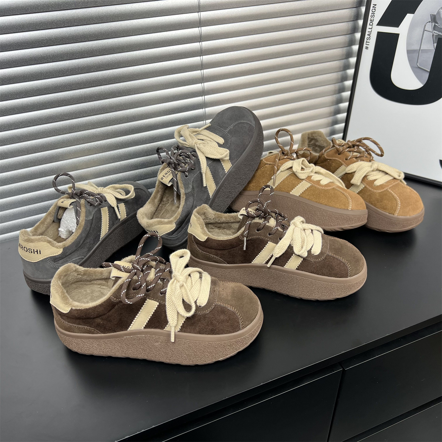 厚底保暖防滑运动休闲棉鞋