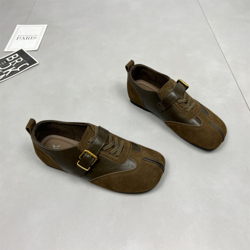 复古3cm内增高女皮带扣德训鞋