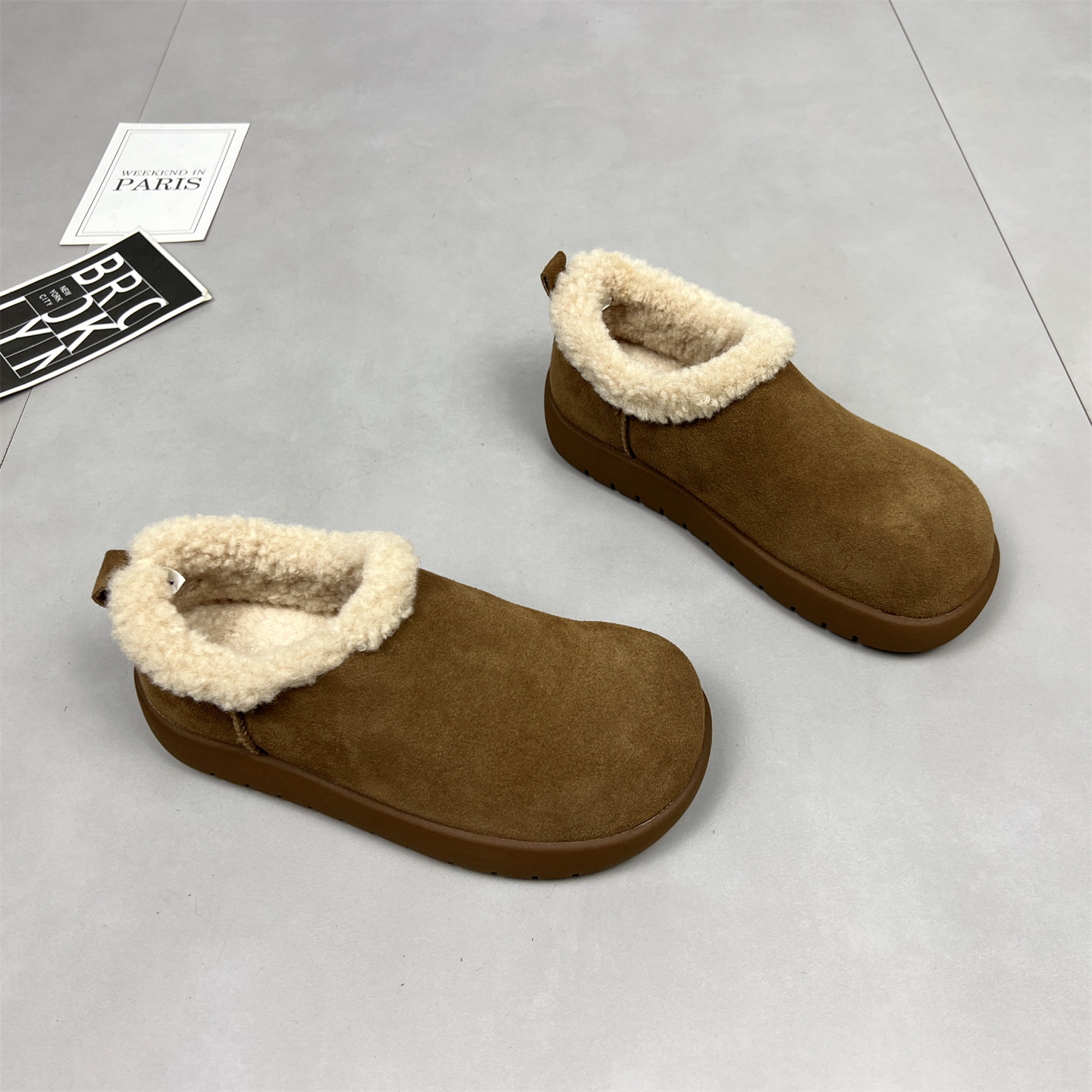 小土豆勃肯鞋加绒全包女士雪地靴