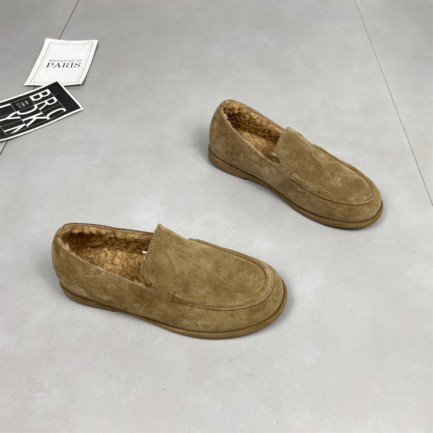 真皮加绒勃肯鞋女2025冬新