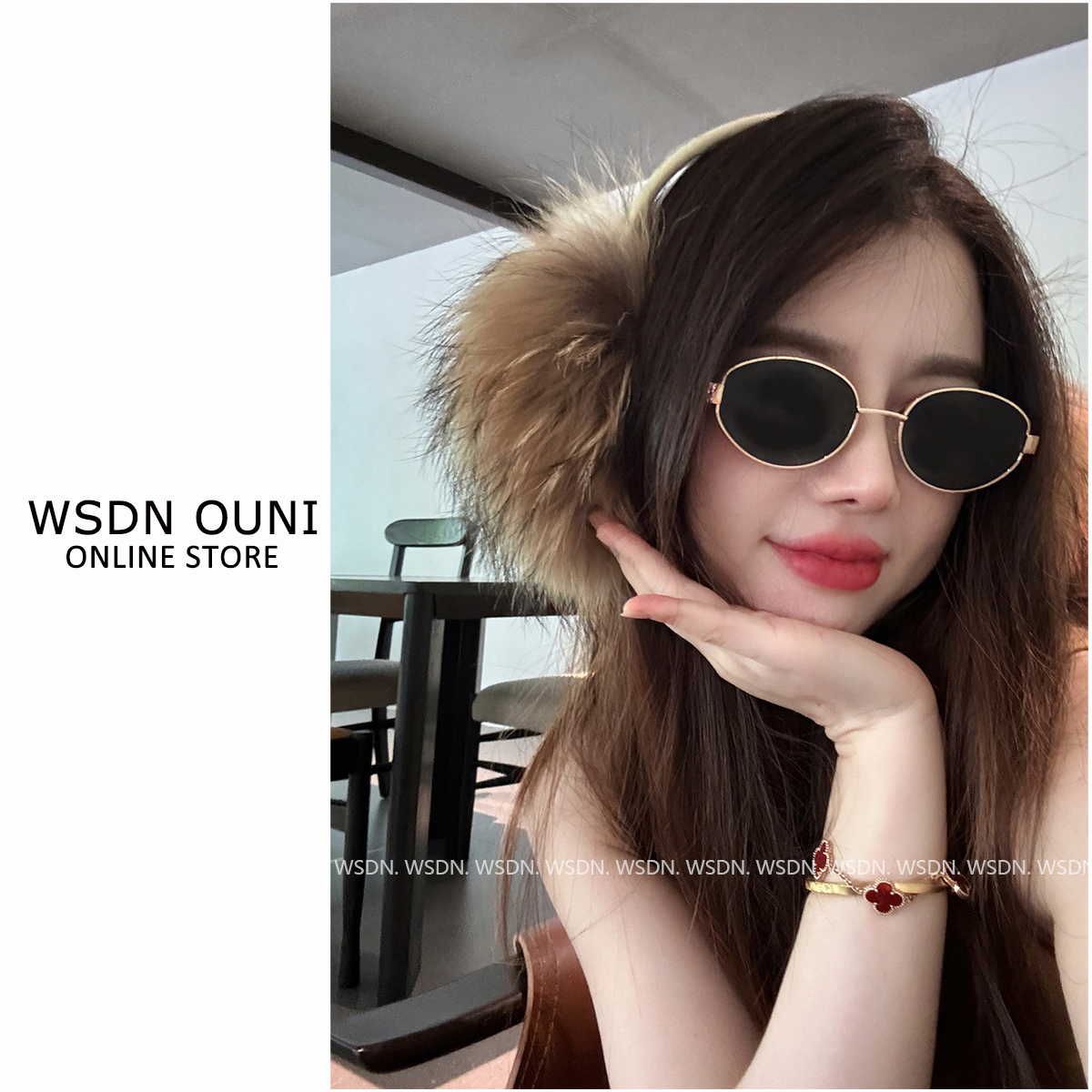 【超大真狐狸毛】韩系甜酷风毛茸茸耳罩冬季雪景保暖防风防寒耳包