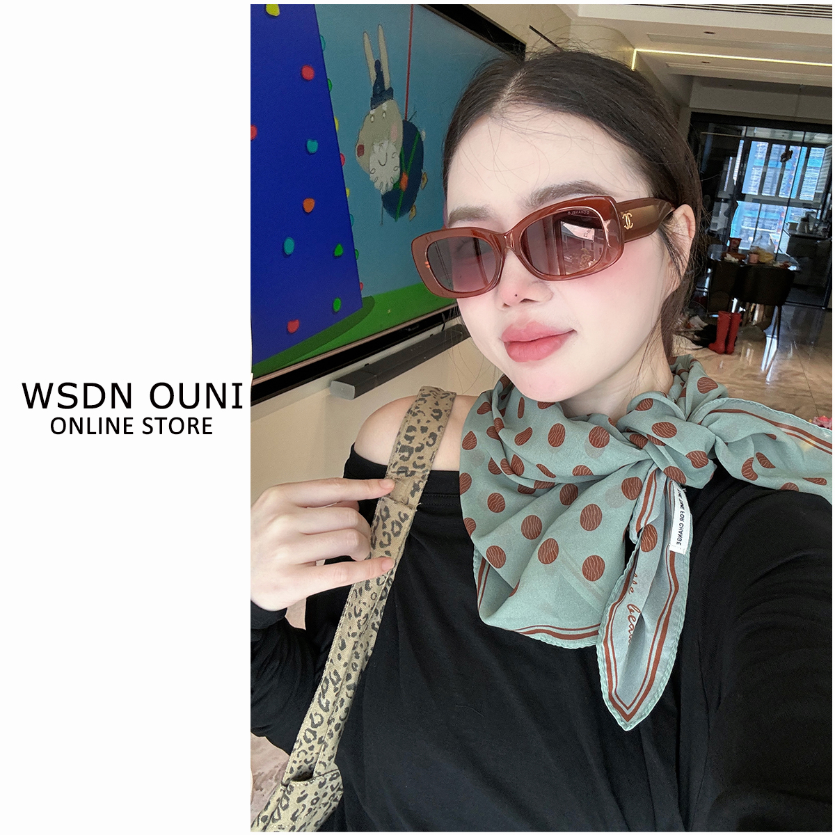 WSDN初秋法式波点薄款丝巾高级百搭配饰长条发带ins装饰日常通勤