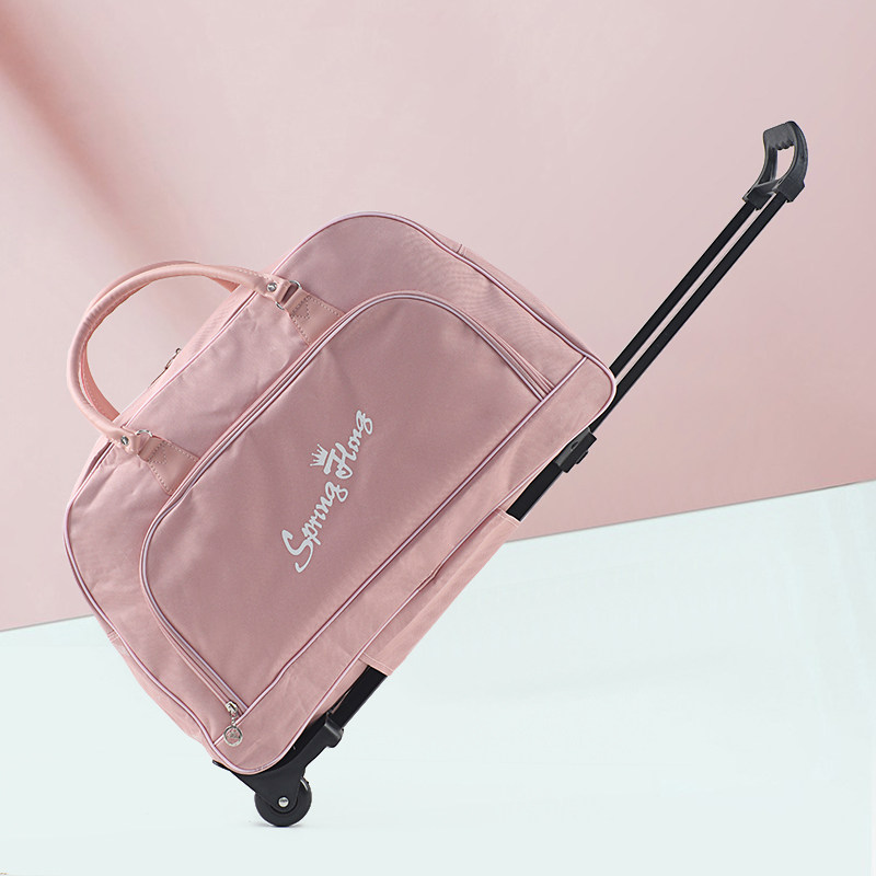 大容量手提包带轮子出差收纳包短途行李包可折叠旅行袋防水拉杆包