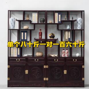 博古架实木新中式红木客厅隔断茶叶玄关摆件展示柜多宝阁酸枝色