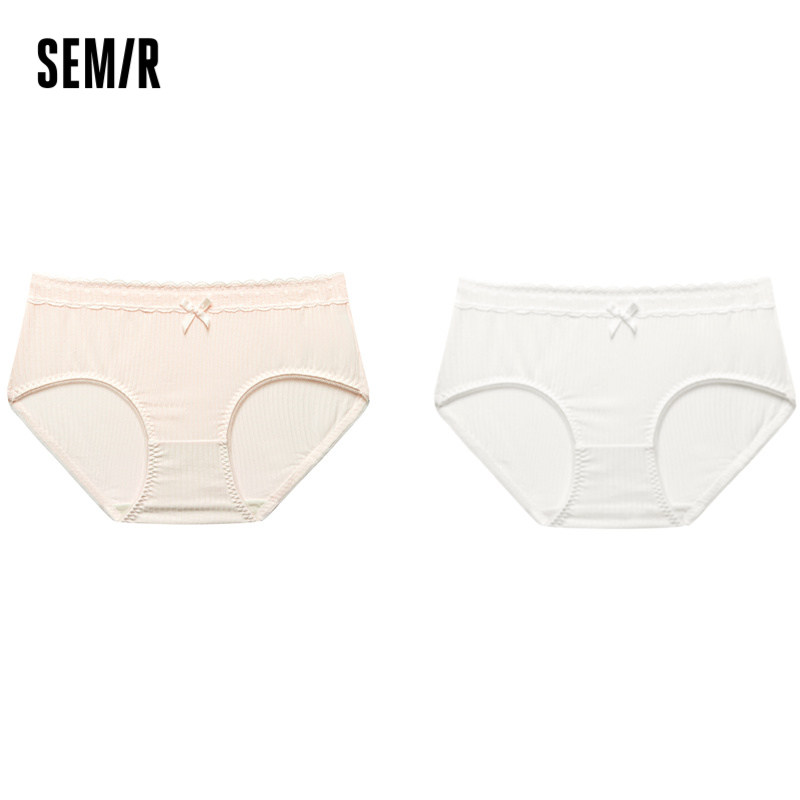 森马内裤女无痕棉中腰裤衩可爱底裤蕾丝三角内裤少女日系裤头短裤