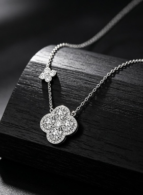 韩国【设计师】Charms 999纯银四叶草项链女轻奢小众高级感锁骨链