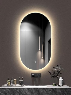椭圆镜子智能浴室触摸屏卫生间led发光镜子带灯化妆镜免打孔壁挂