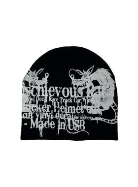 [PCCVISION] 3MAN0N rats三色做旧印花弹力针织冷帽