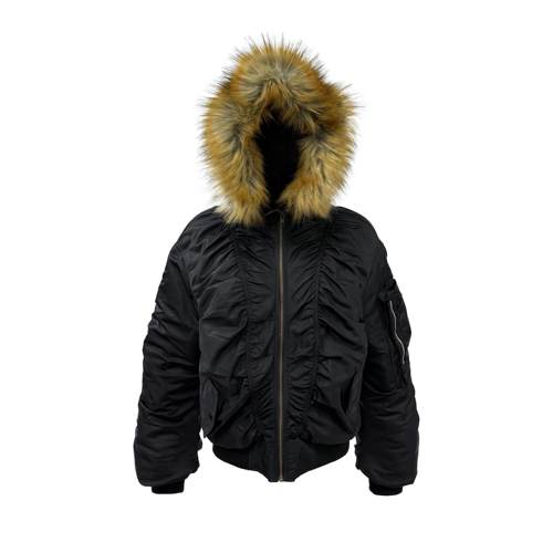 PCCVISION毛领连帽夹棉飞行夹克