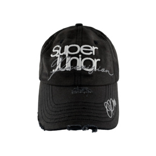 超级青少年蓝黑双色水洗做旧破坏刺绣弯檐帽 3MAN0N PCCVISION