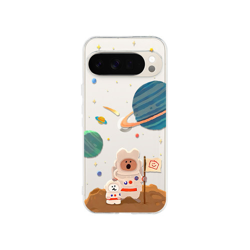 韩国小熊适用于谷歌pixel10proXL/9pro透明手机壳Google Pixel10A/9A宇航员9proXL彩绘7Pro/8A简约6A软壳8pro