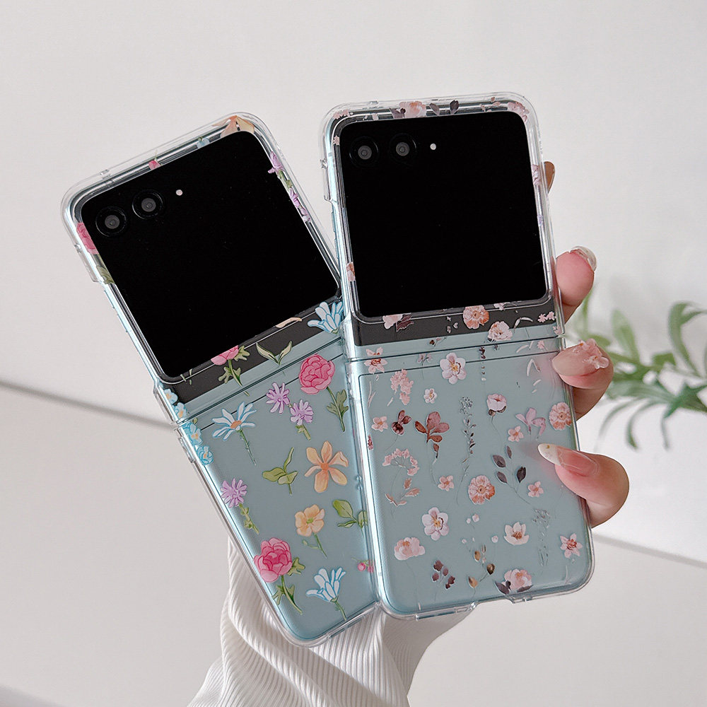 七彩花适用于摩托罗拉Moto Razr60Ultra折叠屏手机壳Razr50Ultra手绘花Razr40Ultra带手链保护套Razr50小黄花