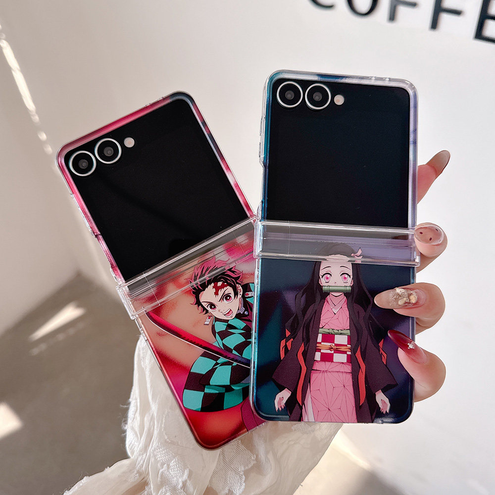 炭治郎适用于三星Zflip7/Zflip6折叠手机壳Samsung Zflip5祢豆子Zflip7FE日本动漫Z flip7透明硬壳