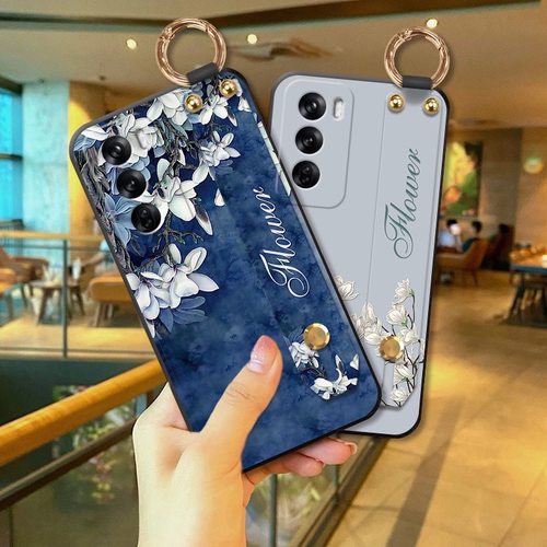 玉兰适用于三星S25/S24ultra/S23/S22/S21浮雕腕带手机壳A56/A55/A54/A52S蓝花A35/A36中式A16/A15国风s21fe