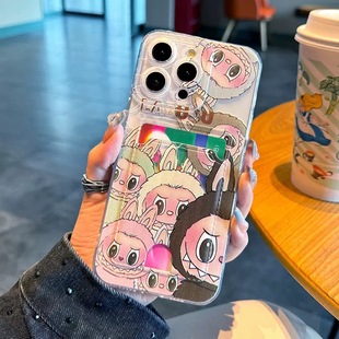 可插卡片适用于苹果16/15/14/13手机壳iPhone16pro可爱布布15promax香肠狗Xsmax库洛米8plus/xr透明se2软壳