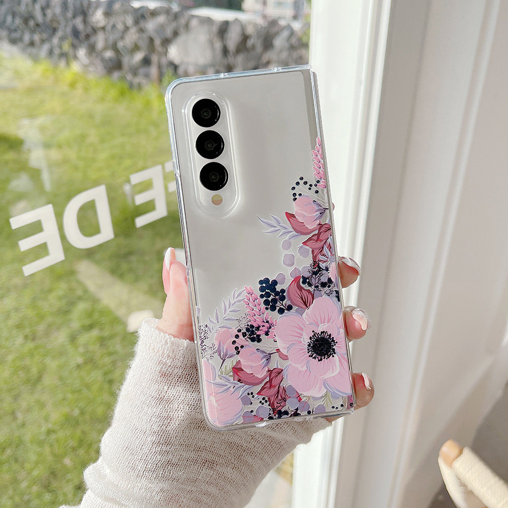 绣球花90后适用三星ZFold8Ultra折叠手机壳ZFold 8/7百灵鸟ZFold6百灵鸟ZFold5透明ZFold4/3硬壳两件套带挂饰