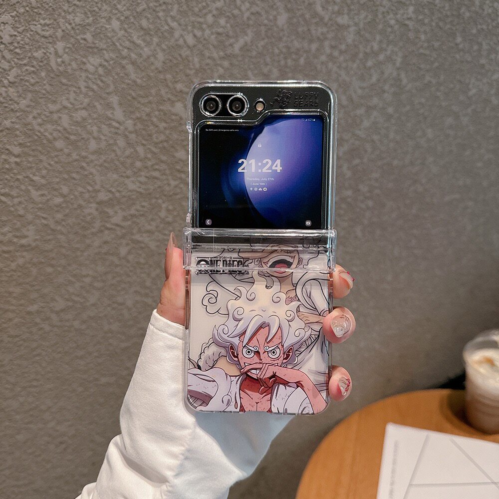 5档路飞适用于三星Z Flip8/Z flip7折叠手机壳Samsung Zflip 6海贼王Zflip5彩绘Zflip4透明7FE保护套新款硬壳